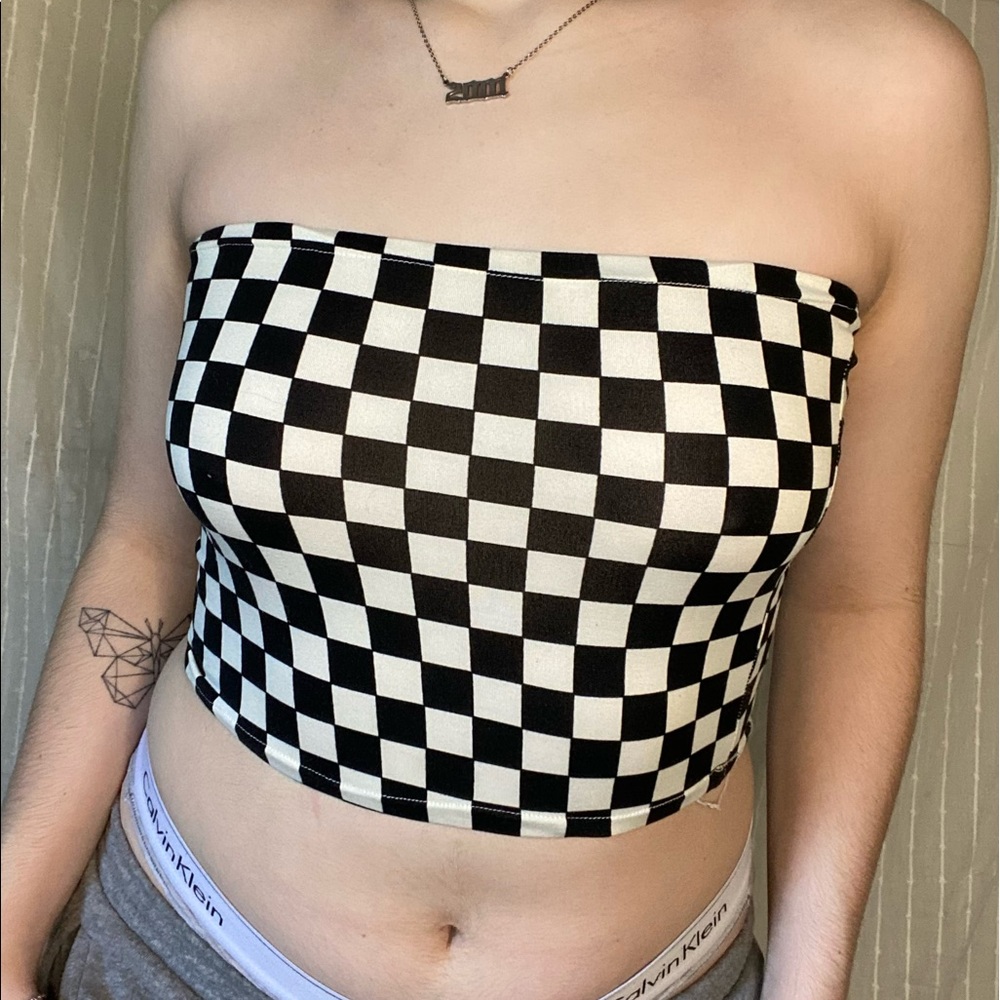 Checkered tube top